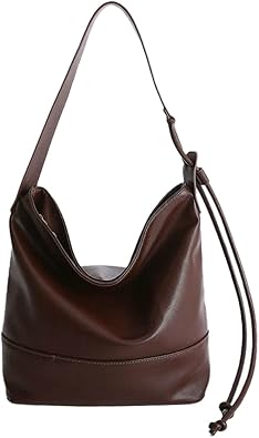 Retro Casual Bucket Tote Purses For Women Large Capacity Stylish Hobo Crossbody Shoulder Drawstring Bag Daily Commute