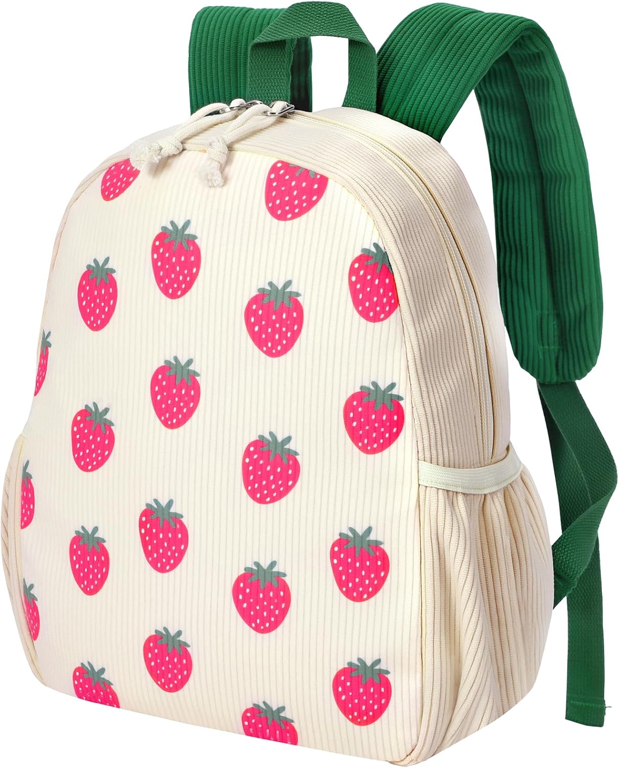 Toddler Backpack for Girls Cute Strawberry Kids School Backpack, Corduroy Small Mini Backpacks Preschool Kindergarten Bookbag for Boys