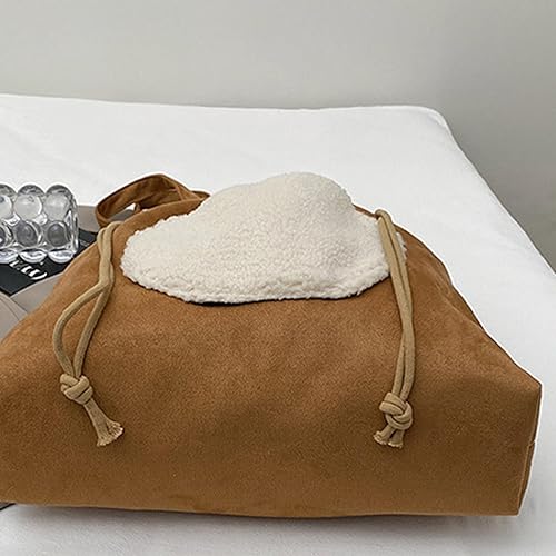 Retro Suedes Bucket Bag With Drawstring Closure Fashion Underarm Bag Shoulder Handbag For Everyday Essential